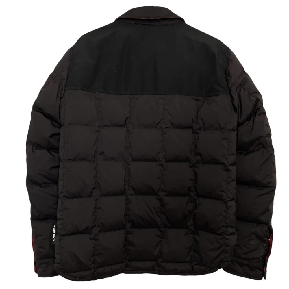 WOOLRICH Reversible Puffer Jacket Men S Buffalo Checked Goose Down Feathers Snap